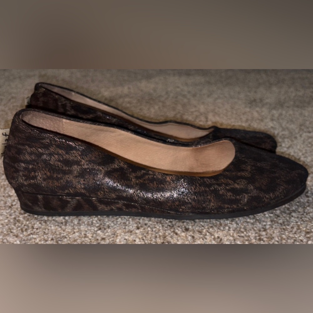 8 fsny Leopard Print Ballet Flats black Zeppa French sole
